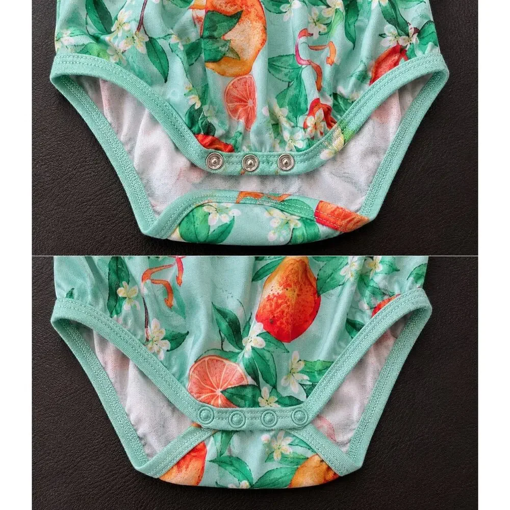 Posh Peanut Arancia Citrus Orange Blossom Bamboo Twirl Bodysuit Dress 2T